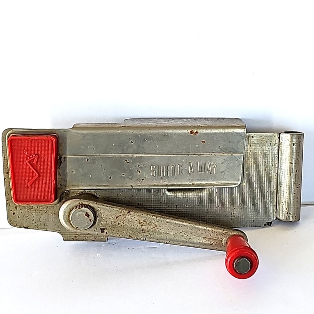 Vintage Swing-A-Way Wall Mount Can Opener Magnetic Red Handle Retro Kitchen MCM